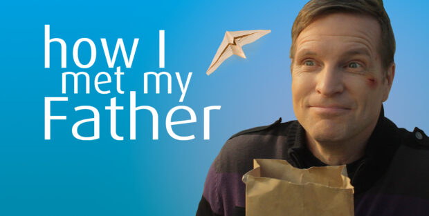 A poor indebted man (played by Thor Ramsey) looks with anticipation beside the words, 